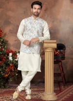 Silk Mastani Multi Colour Wedding Wear Printed Readymade Modi Jacket Kurta Pajama